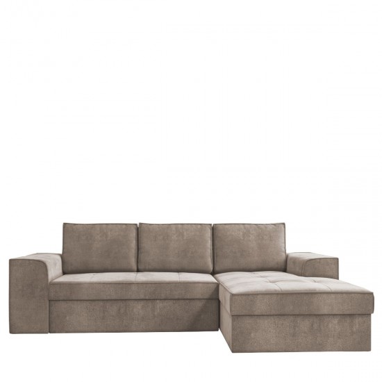 Καναπές Κρεβάτι Γωνιακός CORFU Taupe 270x163x90cm