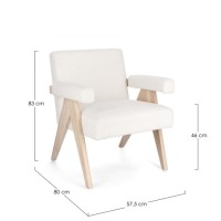 Bizzotto Faiza Πολυθρόνα σε λευκό 57.5x80x83 με ύψος καθίσματος 46cm
