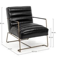 Bizzotto Brianna Black Armchair 0746125 62x74x80