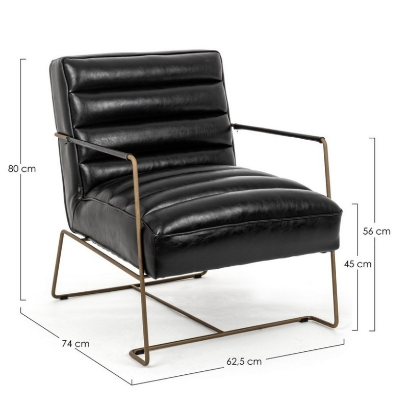 Bizzotto Brianna Black Armchair 0746125 62x74x80