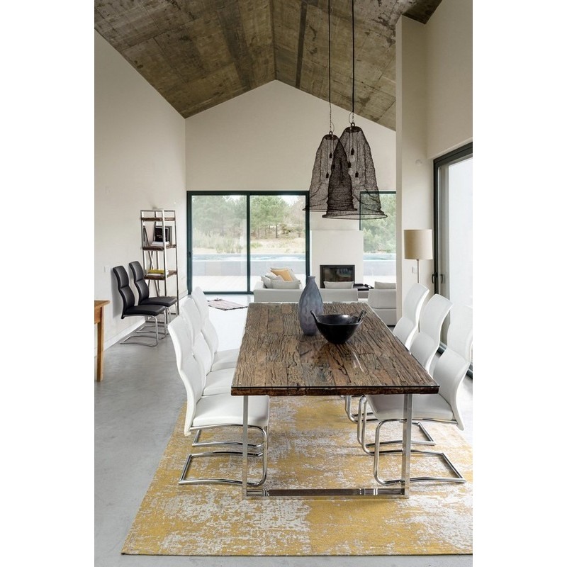 Bizzotto Stanton Τραπέζι Φαγητού 180x90x76εκ., Καρυδί-Χρώμιο