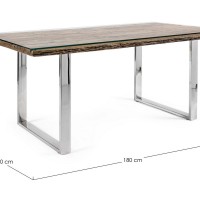 Bizzotto Stanton Τραπέζι Φαγητού 180x90x76εκ., Καρυδί-Χρώμιο