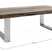 Bizzotto Stanton Τραπέζι Σαλονιού 110x60x40εκ., Καρυδί-Χρώμιο