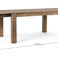 Bizzotto Salford Επεκτεινόμενο Ξύλινο Τραπέζι 160x100x77εκ., Καρυδί