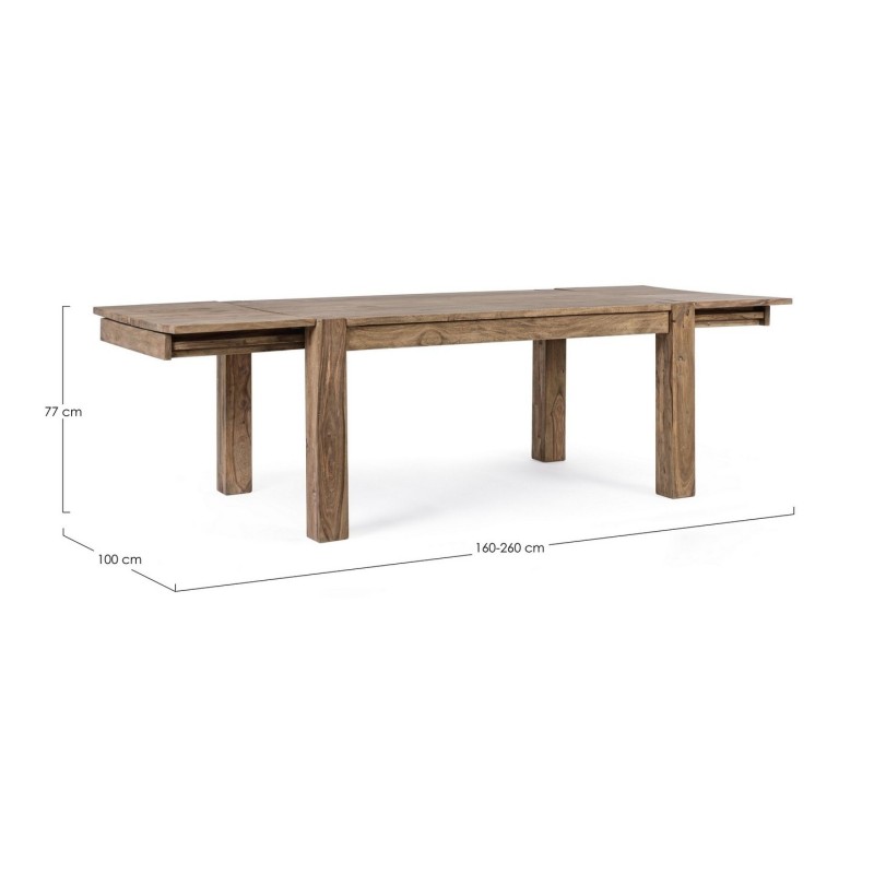 Bizzotto Salford Επεκτεινόμενο Ξύλινο Τραπέζι 160x100x77εκ., Καρυδί