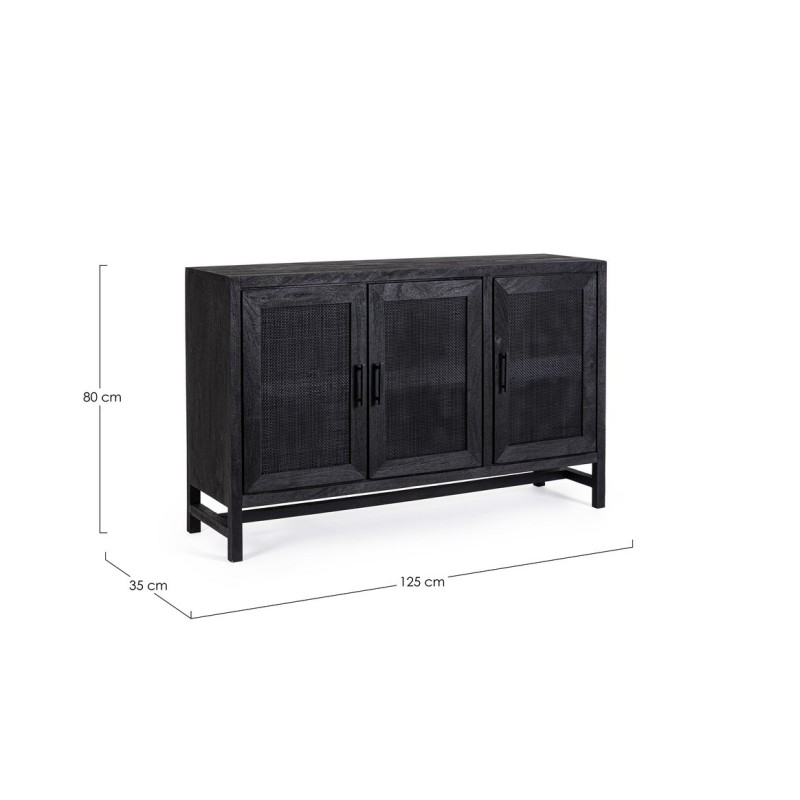 Bizzotto Weston Μπουφές από ξύλο μάνγκο σε μαύρο 125x35x80cm