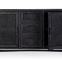 Bizzotto Weston Μπουφές από ξύλο μάνγκο σε μαύρο χρώμα 150x40x90cm