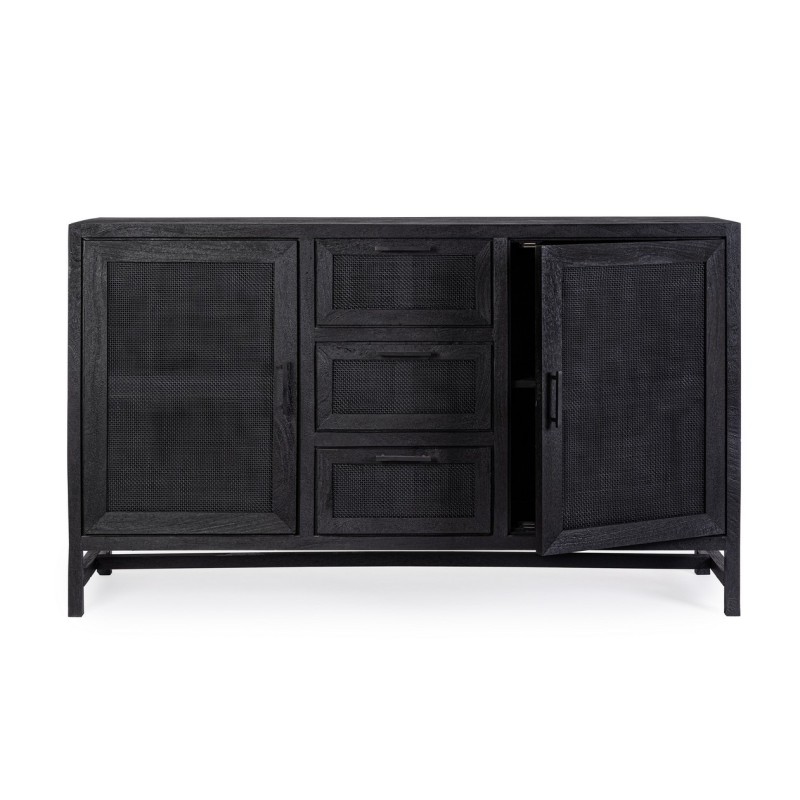 Bizzotto Weston Μπουφές από ξύλο μάνγκο σε μαύρο χρώμα 150x40x90cm