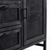 Bizzotto Weston Μπουφές από ξύλο μάνγκο σε μαύρο χρώμα 150x40x90cm