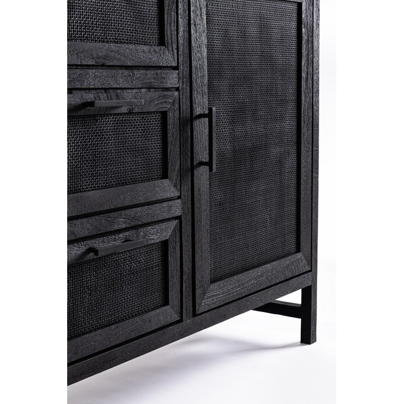 Bizzotto Weston Μπουφές από ξύλο μάνγκο σε μαύρο χρώμα 150x40x90cm