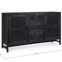 Bizzotto Weston Μπουφές από ξύλο μάνγκο σε μαύρο χρώμα 150x40x90cm