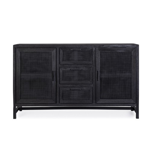 Bizzotto Weston Μπουφές από ξύλο μάνγκο σε μαύρο χρώμα 150x40x90cm