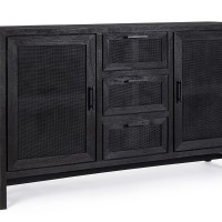 Bizzotto Weston Μπουφές από ξύλο μάνγκο σε μαύρο χρώμα 150x40x90cm