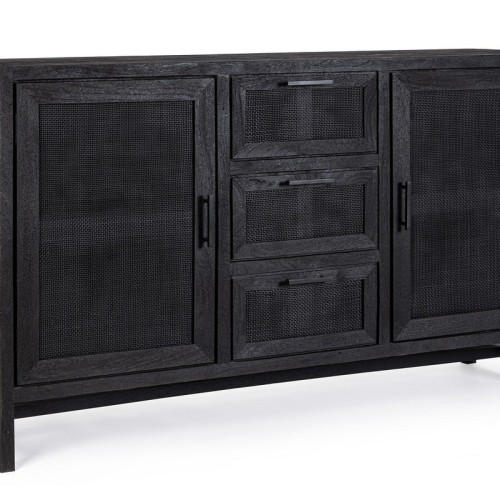 Bizzotto Weston Μπουφές από ξύλο μάνγκο σε μαύρο χρώμα 150x40x90cm