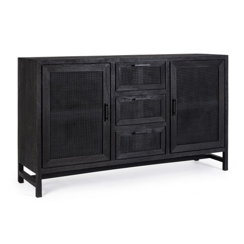 Bizzotto Weston Μπουφές από ξύλο μάνγκο σε μαύρο χρώμα 150x40x90cm
