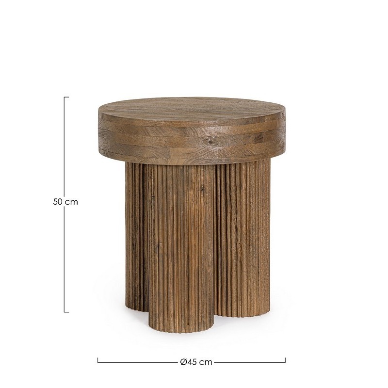 Bizzotto Dacca Τραπέζι βοηθητικό καφέ 45x45x50cm