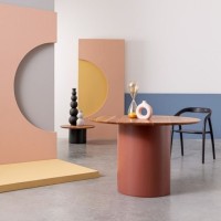 Bizzotto Ojas Τραπέζι τραπεζαρίας από ξύλο ακακίας σε terracotta 115x115x75cm