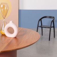 Bizzotto Ojas Τραπέζι τραπεζαρίας από ξύλο ακακίας σε terracotta 115x115x75cm