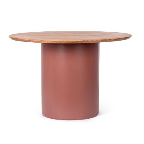 Bizzotto Ojas Τραπέζι τραπεζαρίας από ξύλο ακακίας σε terracotta 115x115x75cm