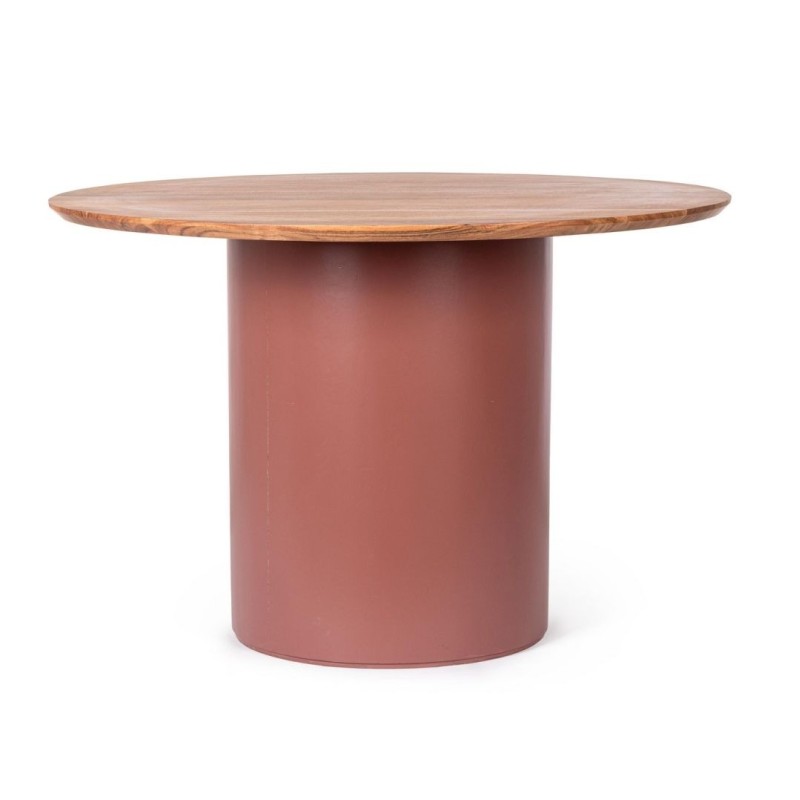 Bizzotto Ojas Τραπέζι τραπεζαρίας από ξύλο ακακίας σε terracotta 115x115x75cm