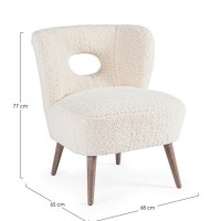 Bizzotto Cortina Υφασμάτινη Πολυθρόνα 65x68x77εκ., Εκρού
