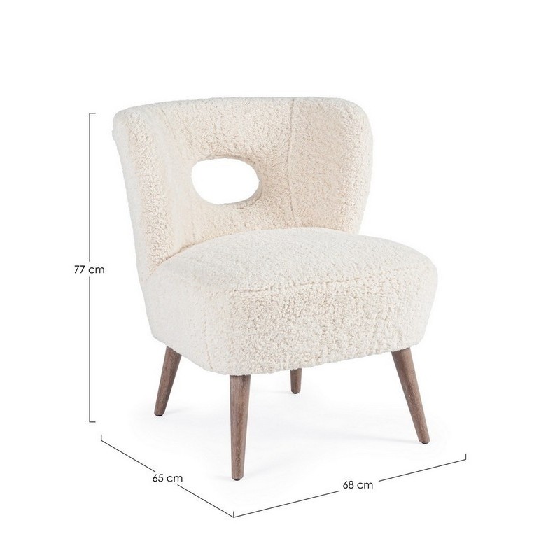 Bizzotto Cortina Υφασμάτινη Πολυθρόνα 65x68x77εκ., Εκρού
