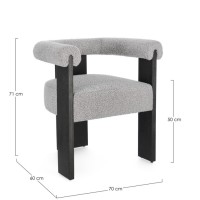 Bizzotto Agape Καρέκλα γκρι 70x60x71cm