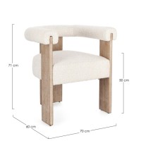 Bizzotto Agape Καρέκλα κρεμ 70x60x71cm