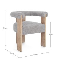 Bizzotto Agape Καρέκλα γκρι 70x60x71cm