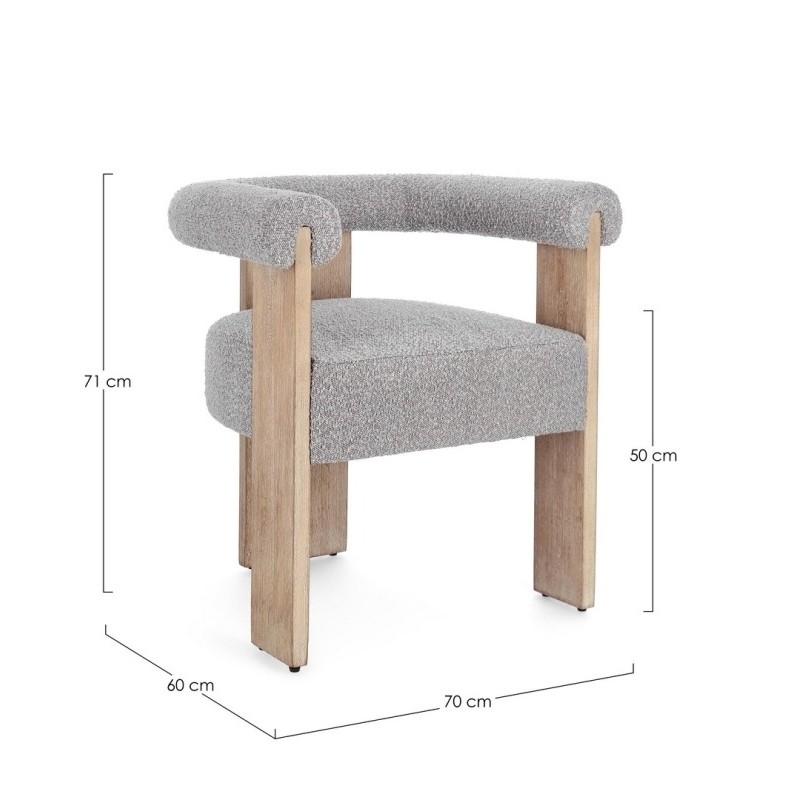 Bizzotto Agape Καρέκλα γκρι 70x60x71cm