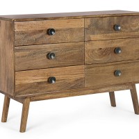 Bizzotto Ξύλινη Συρταριέρα Sylvester 0746686 Καρυδί 114x40x80cm