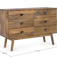 Bizzotto Ξύλινη Συρταριέρα Sylvester 0746686 Καρυδί 114x40x80cm