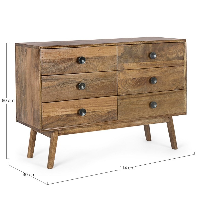 Bizzotto Ξύλινη Συρταριέρα Sylvester 0746686 Καρυδί 114x40x80cm
