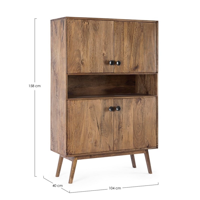Bizzotto Ξύλινο Ντουλάπι-Μπουφές Sylvester 0746688 Καρυδί 104x40x158cm