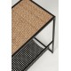 Bizzotto Βοηθητικό Τραπέζι Μέταλλο/Rattan Με Ράφι για Εφημερίδες Μαύρο/Φυσικό 45x25x50cm