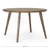 Bizzotto Ξύλινο Τραπέζι Sylvester Στρογγυλό 0746684 Καρυδί D120x76cm