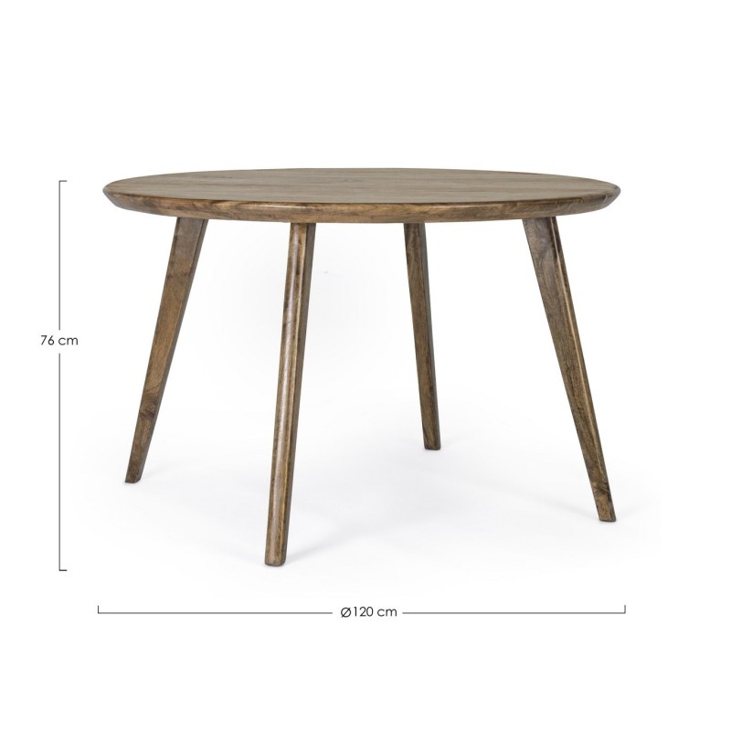 Bizzotto Ξύλινο Τραπέζι Sylvester Στρογγυλό 0746684 Καρυδί D120x76cm
