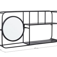 Bizzotto Μεταλλικό Ράφι Nucleos Με Καθρέπτη Μαύρο 69x13x34cm