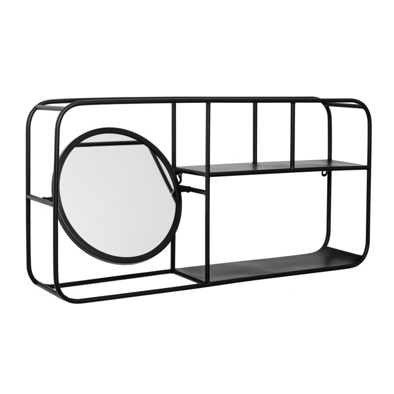 Bizzotto Μεταλλικό Ράφι Nucleos Με Καθρέπτη Μαύρο 69x13x34cm
