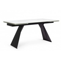 Bizzotto Blazar Επεκτεινόμενο Κεραμικό Τραπέζι 160x90x76εκ., Λευκό-Μαύρο