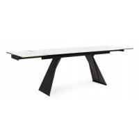 Bizzotto Blazar Επεκτεινόμενο Κεραμικό Τραπέζι 160x90x76εκ., Λευκό-Μαύρο