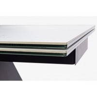 Bizzotto Blazar Επεκτεινόμενο Κεραμικό Τραπέζι 160x90x76εκ., Λευκό-Μαύρο
