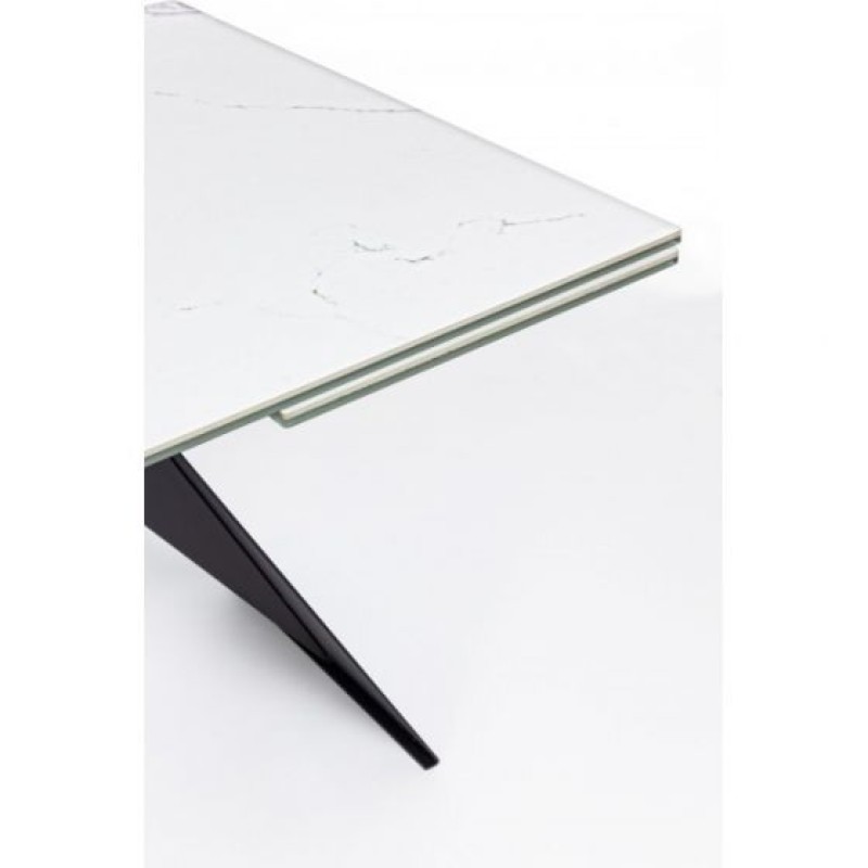 Bizzotto Blazar Επεκτεινόμενο Κεραμικό Τραπέζι 160x90x76εκ., Λευκό-Μαύρο