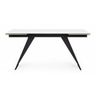 Bizzotto Blazar Επεκτεινόμενο Κεραμικό Τραπέζι 160x90x76εκ., Λευκό-Μαύρο
