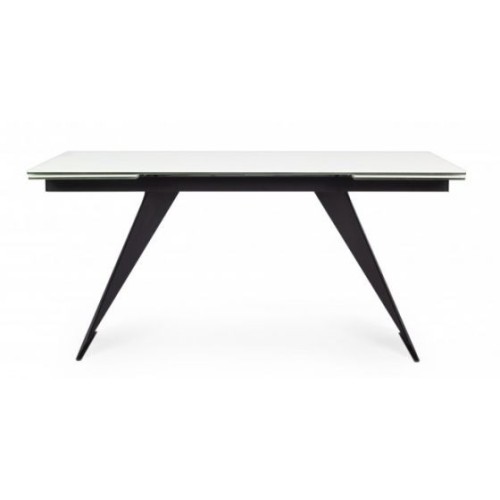 Bizzotto Blazar Επεκτεινόμενο Κεραμικό Τραπέζι 160x90x76εκ., Λευκό-Μαύρο