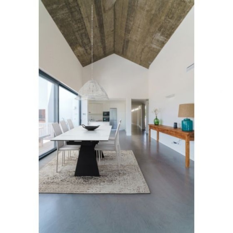 Bizzotto Blazar Επεκτεινόμενο Κεραμικό Τραπέζι 160x90x76εκ., Λευκό-Μαύρο