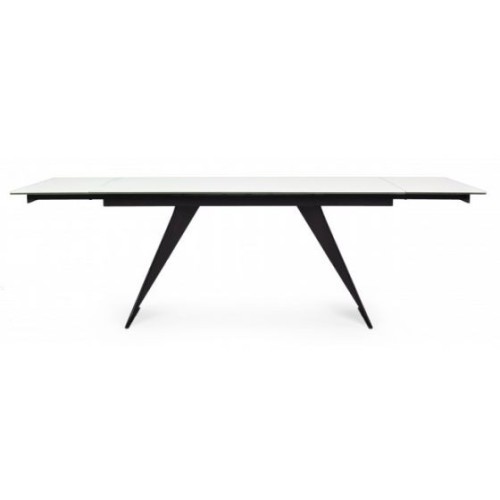Bizzotto Blazar Επεκτεινόμενο Κεραμικό Τραπέζι 160x90x76εκ., Λευκό-Μαύρο