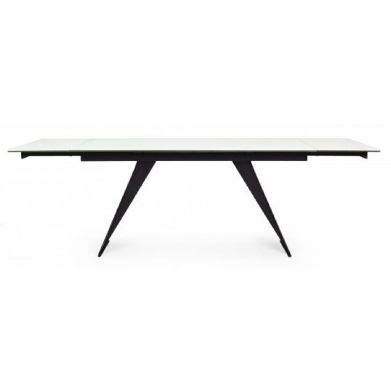 Bizzotto Blazar Επεκτεινόμενο Κεραμικό Τραπέζι 160x90x76εκ., Λευκό-Μαύρο