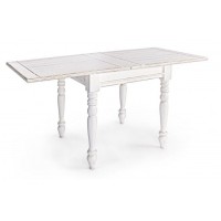 Bizzotto Colette Επεκτεινόμενο Ξύλινο Αντικέ Τραπέζι 80x80x76εκ., Λευκό