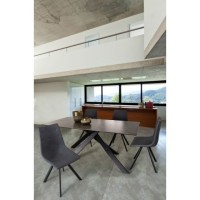 Bizzotto Messier Κεραμικό Τραπέζι Φαγητού 180x90x76εκ., Καφέ-Μαύρο